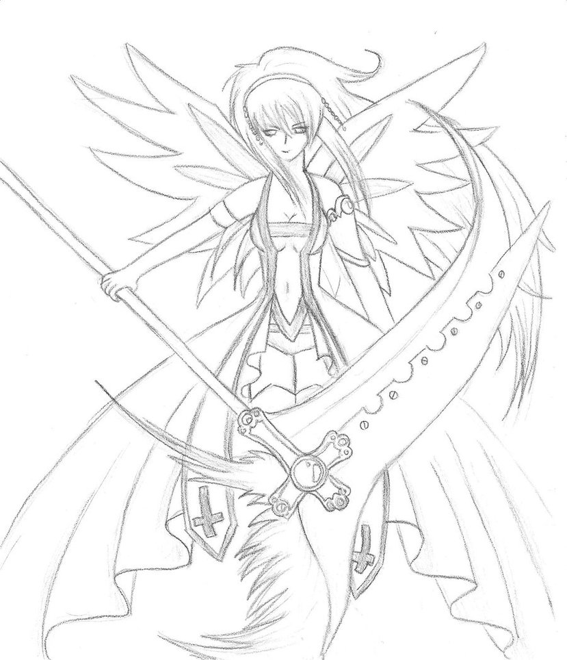 829x964 Fallen Angel Sketch By Anmanda