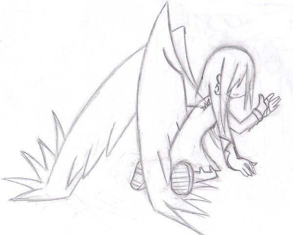 600x481 Sketch Fallen Dark Angel By Zafireblue
