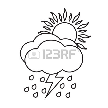 450x450 Dark Clouds, Rain And Lightning. Painted With Oil Pastel Crayons