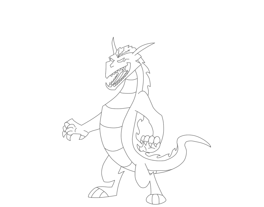 871x683 Dark Dragon Line Art No Wings By Ryunosuke Kurou