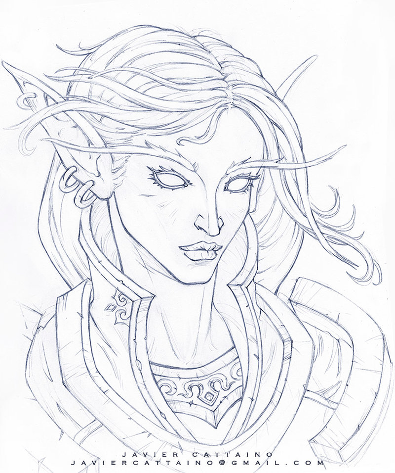 Dark Elf Drawing at GetDrawings | Free download