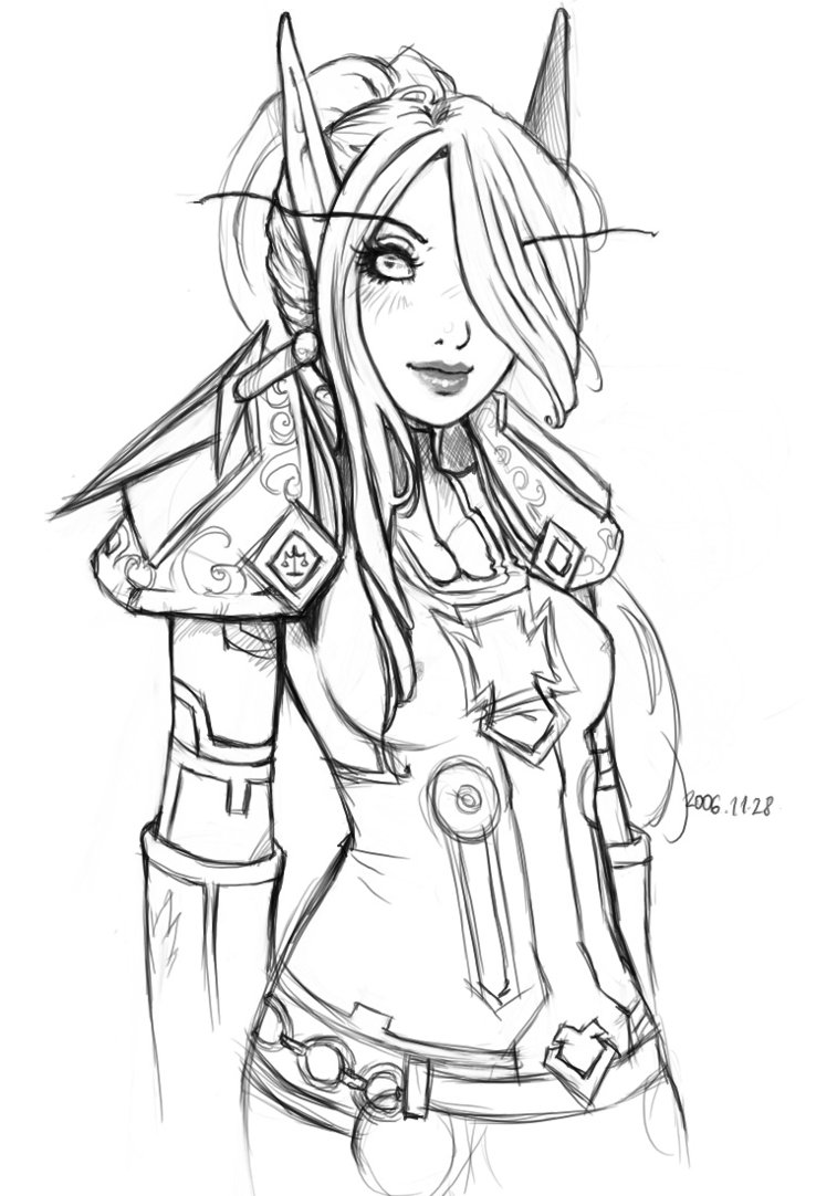 738x1082 Elf Warrior Coloring Page Elves And Creatures Elf