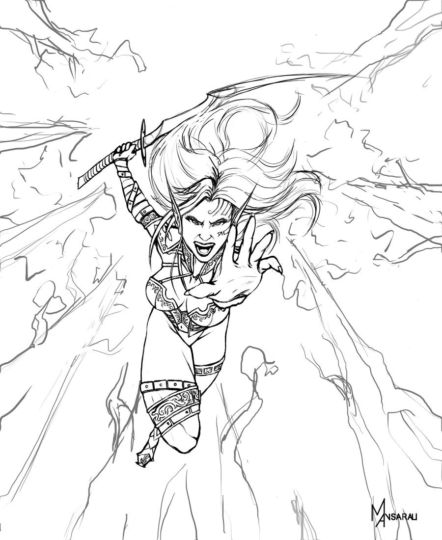 900x1100 Dark Elf Warrior Details By Mansarali