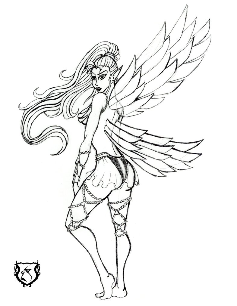 786x1017 Dark Fairy Lineart