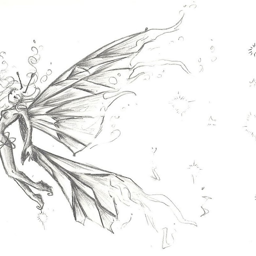 1024x1024 Fairy Anime Drawings In Pencil Dark Fairy Drawings Easy