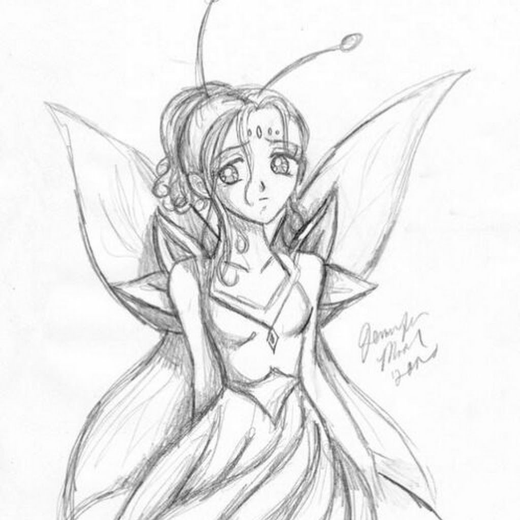 1024x1024 Fairy Anime Drawings In Pencil Fairy Anime Drawings In Pencil Dark