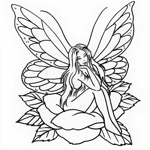 500x500 Fairy Clipart Outline Drawing