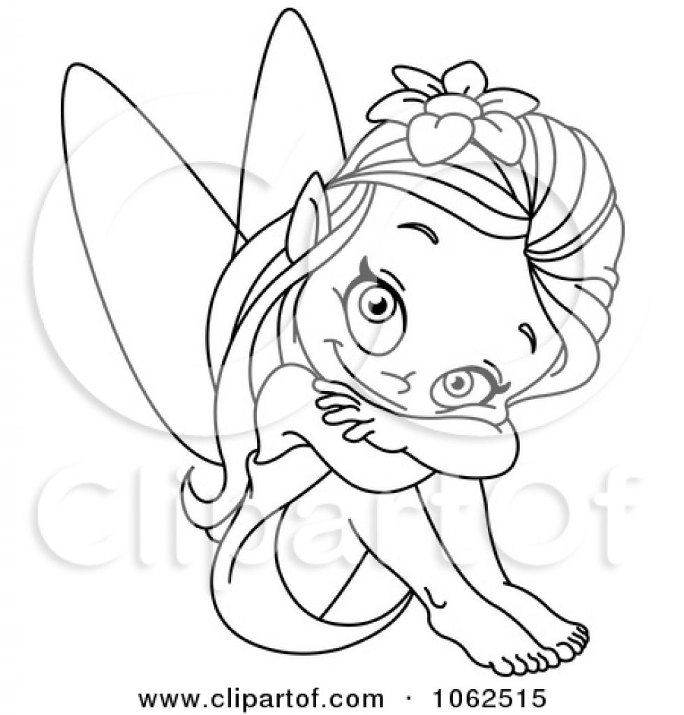 980x1024 Dark Fairy Drawings To Color Clipart Sitting Fairy Outline