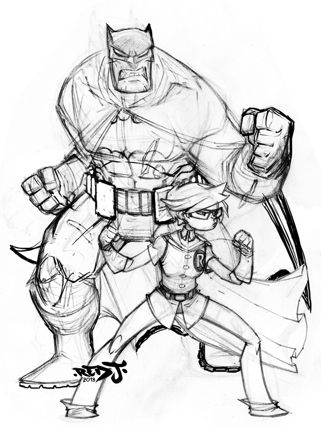 650x867 Dark Knight Sketch By Red J