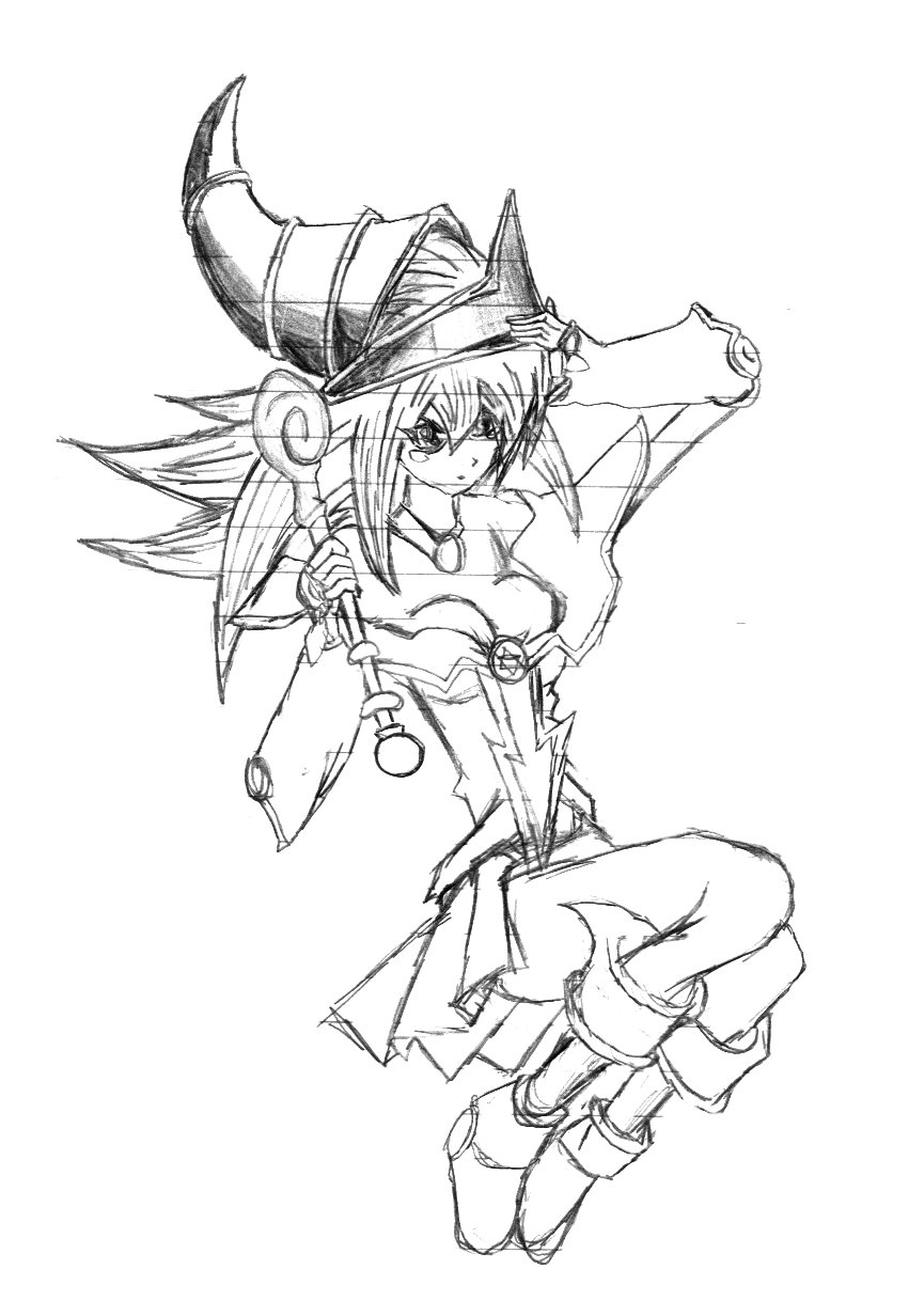 865x1232 Dark Magician Girl Sketch By Khoiwin