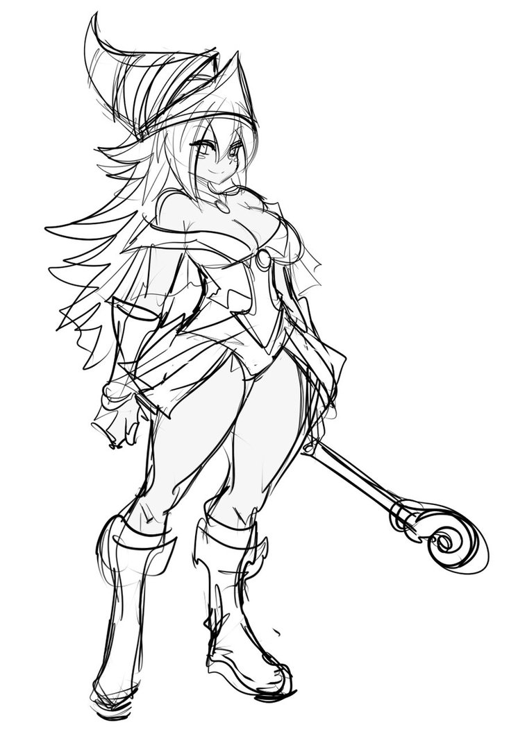 746x1071 Sketch Dark Magician Girl By Maniacpaint