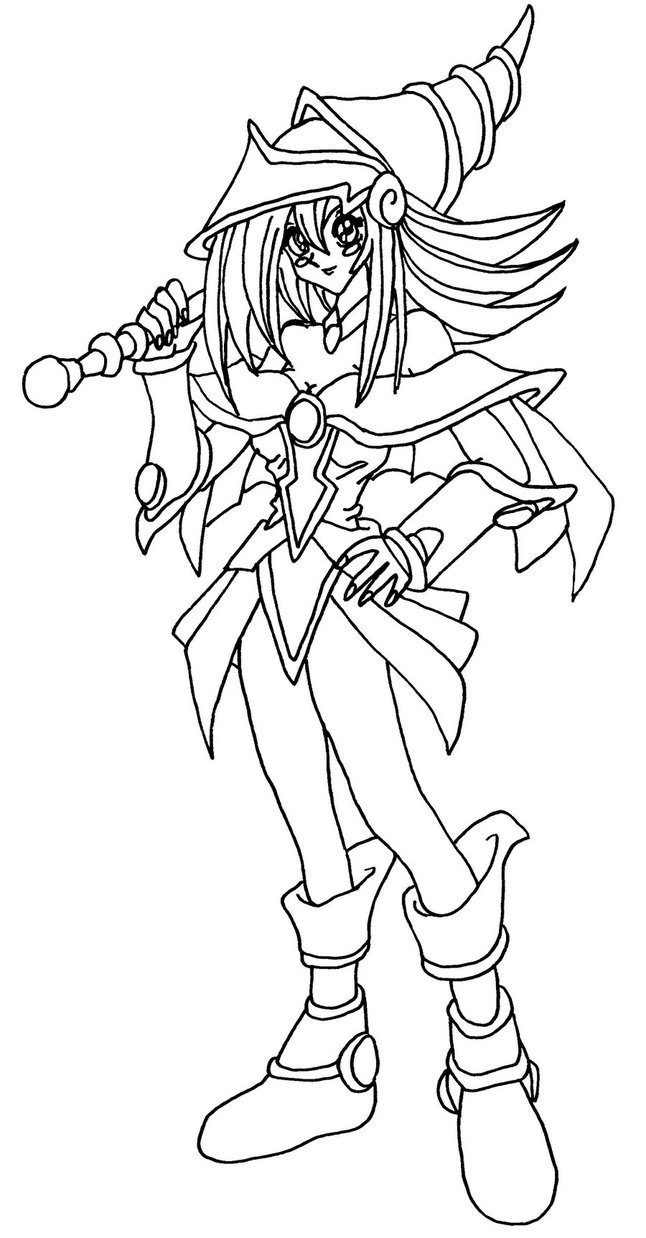 646x1238 Dark Magician Girl Blackwhite By Elfkena