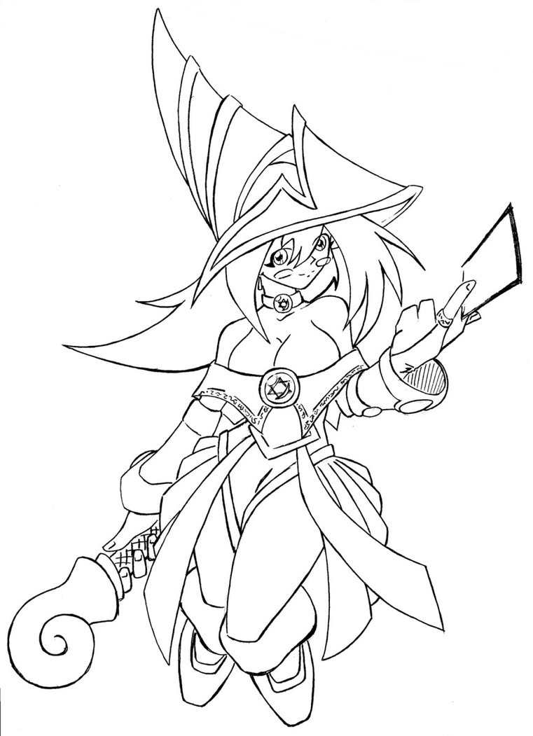 761x1051 Dark Magician Girl Lineart By N647