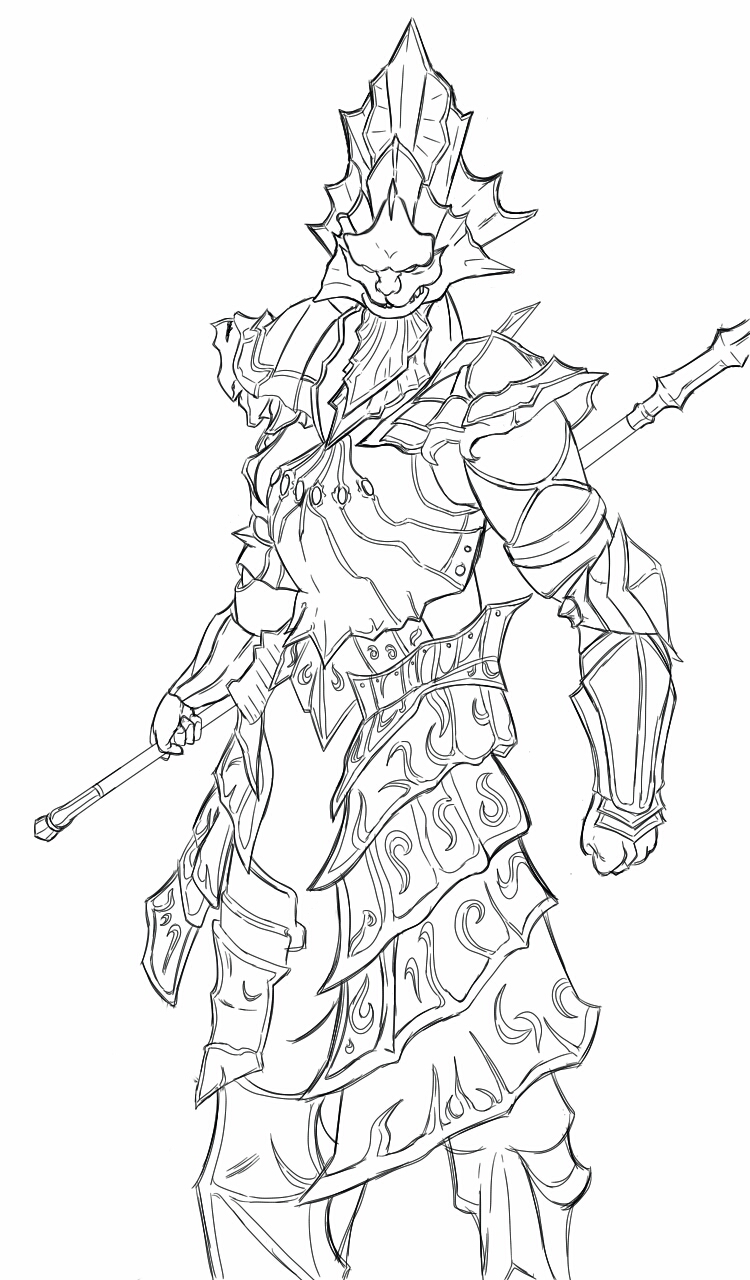 750x1280 Dark Souls Ornsteinold Dragonslayer (Line Work) By