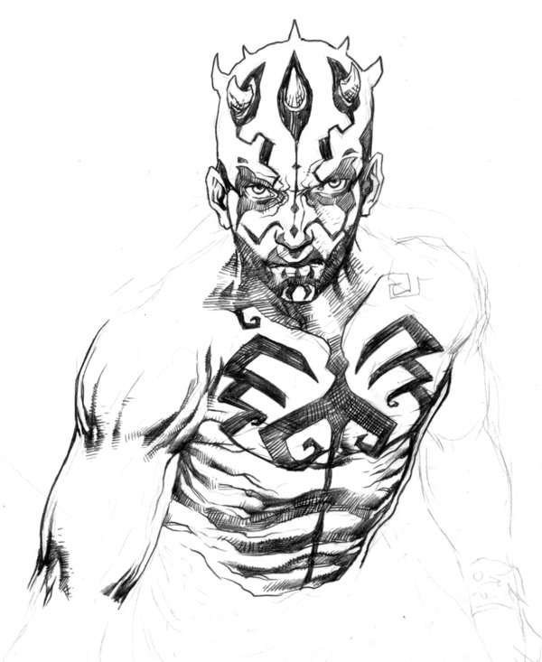 600x733 Darth Maul Quick Drawing By Niezamcomic