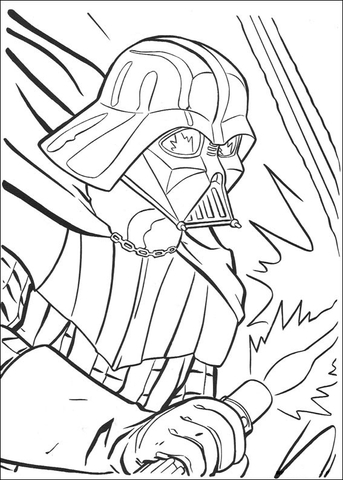 343x480 Darth Vader Fighting Coloring Page Free Printable Coloring Pages