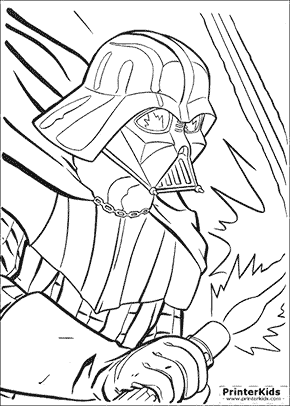 290x406 Drawn Darth Vader Colouring Page