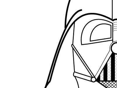 400x300 Drawn Darth Vader Outlined