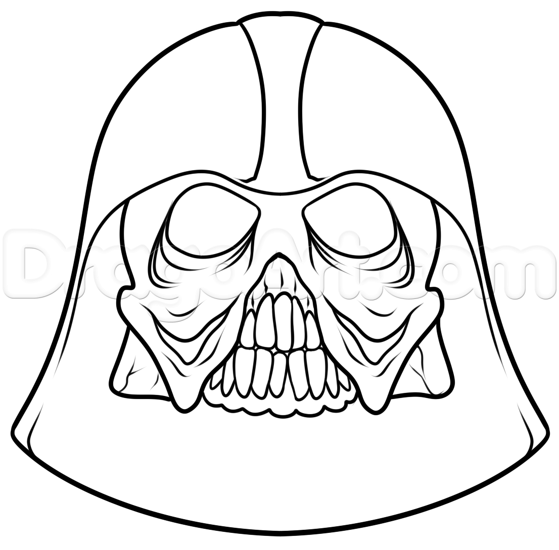 1106x1089 Easy Darth Vader Pencil Drawing How To Draw A Darth Vader Skull