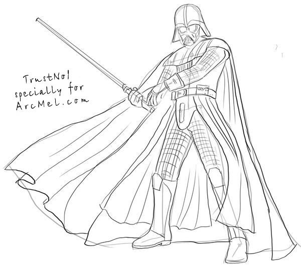 600x533 Darth Vader Drawing
