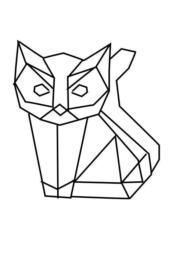 600x842 Geometric Geometrique Cat Chat Art Cat, Origami