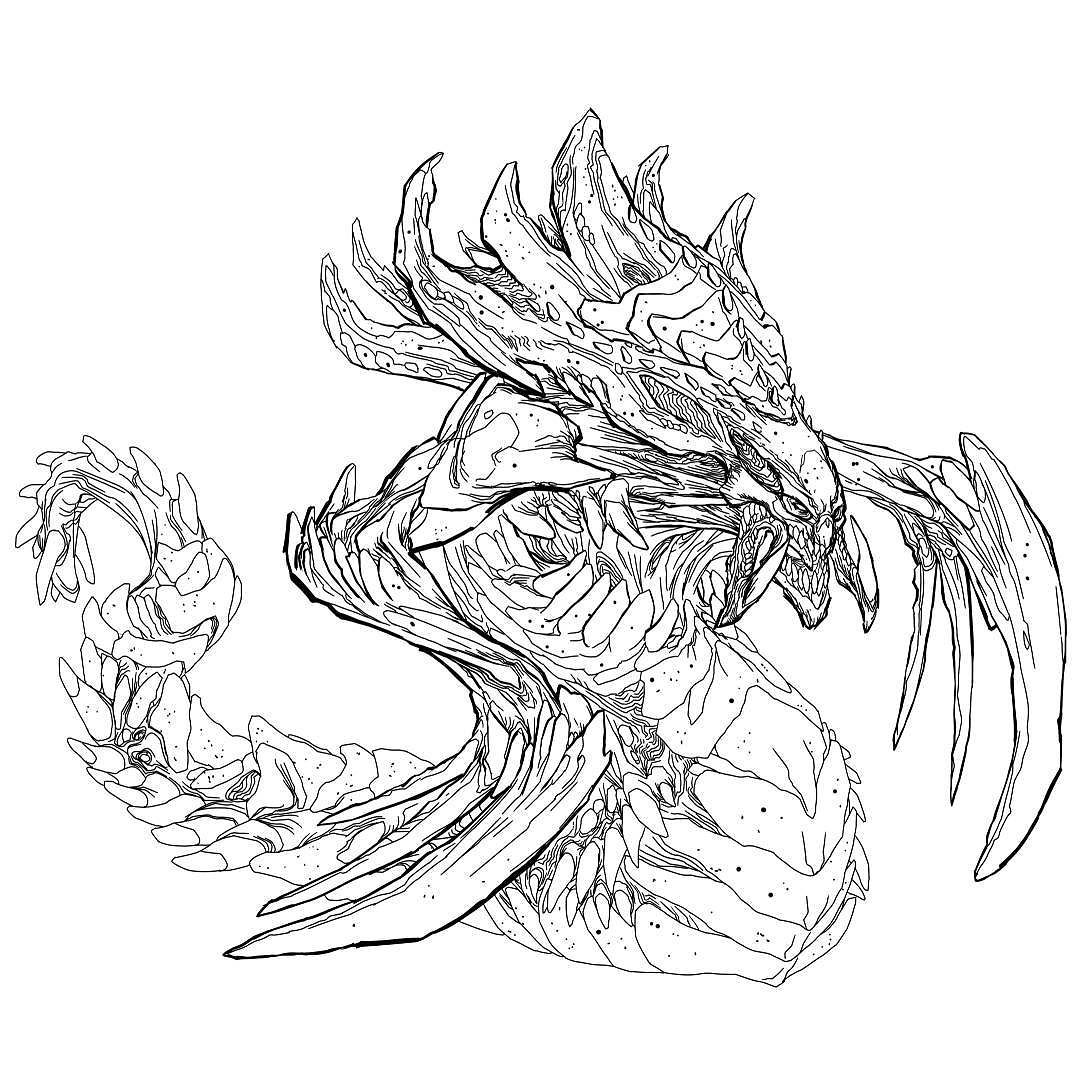 1080x1080 Starcraft Hydralisk Drawing.