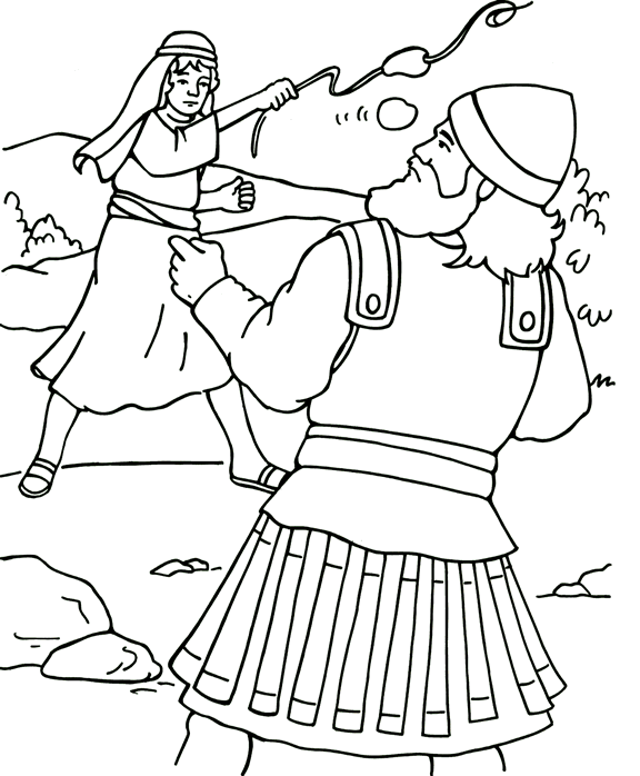 576x698 David And Goliath Coloring Page