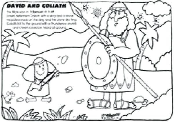 600x422 David And Goliath Coloring Page Murs