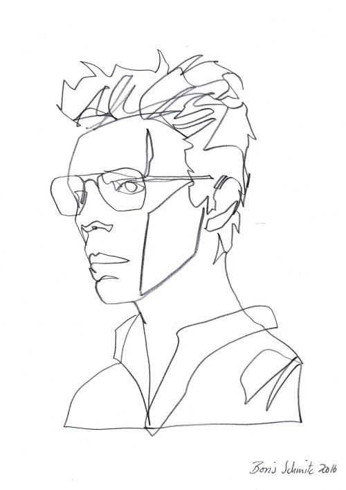 500x707 David Continuous Line Drawing By Boris Schmitz Line