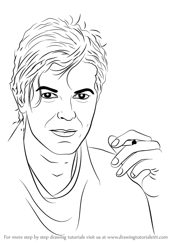 598x844 Learn How To Draw David Bowie (Singers) Step By Step Drawing