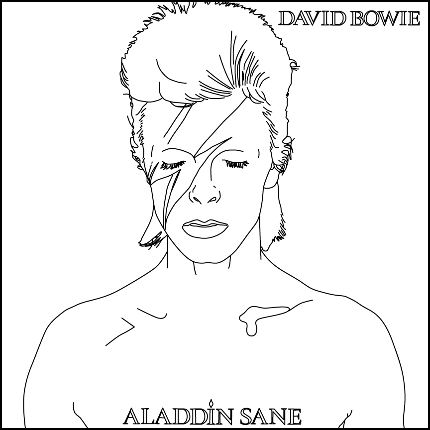 864x864 David Bowie Coloring Book
