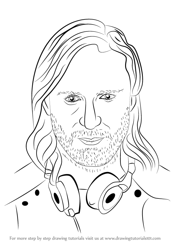 596x842 Learn How To Draw David Guetta (Dj'S) Step By Step Drawing Tutorials