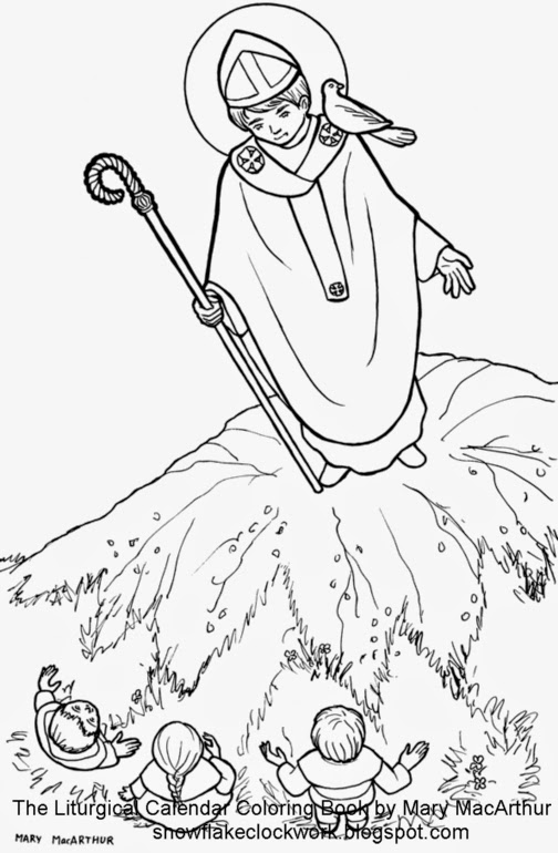504x770 Snowflake Clockwork St. David Of Wales Coloring Page And Announcement