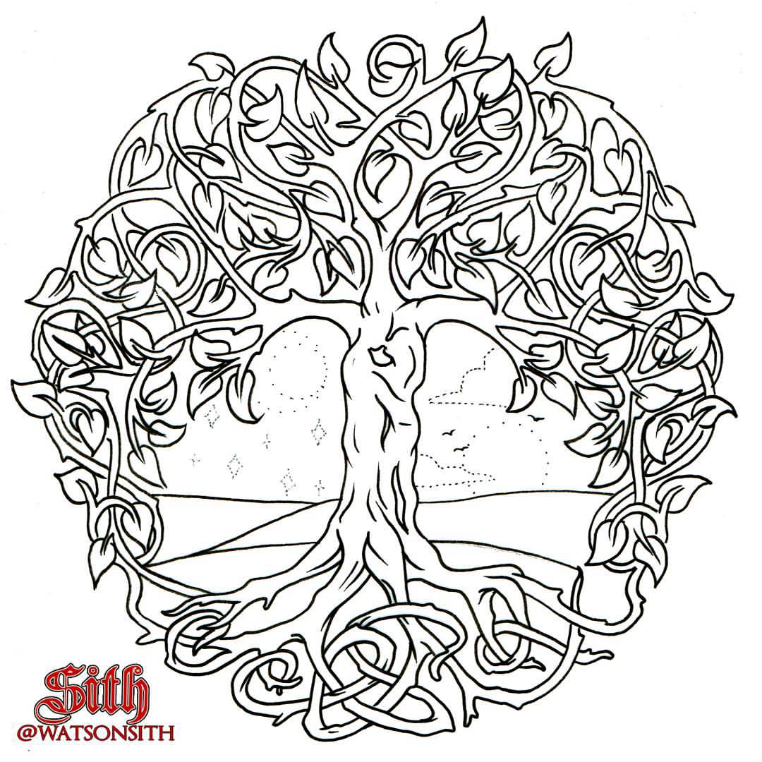 1080x1080 Art Amp Tattoos By Me. Yggdrasil With Day And Night Scene Lt3