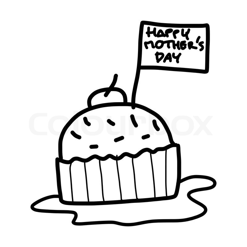 800x800 Hand Drawing Cartoon Concept Happy Kids Happy Mother's Day Stock