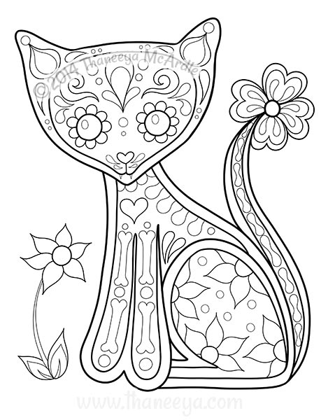 469x600 Day Of The Dead Coloring Book By Thaneeya Mcardle