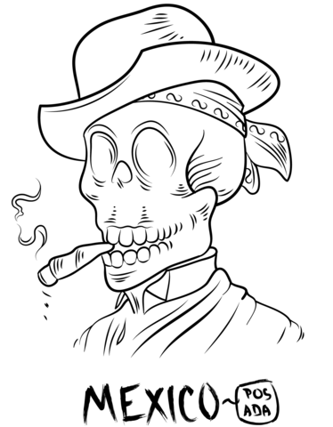 374x480 Day Of The Dead Skull Coloring Page Free Printable Coloring Pages