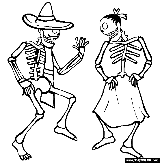 554x565 Skeleton Couple Day Of The Dead Coloring Page Day Of The Dead