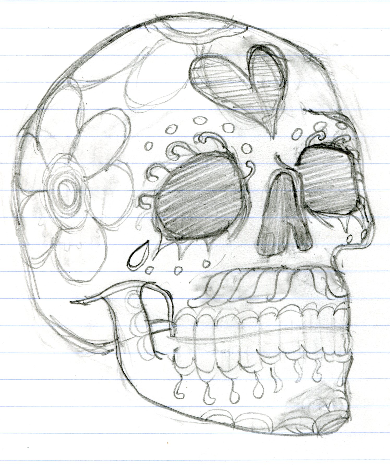 1495x1781 Day Of The Dead Skull. Sketch, Skeleton Doug's Stuff