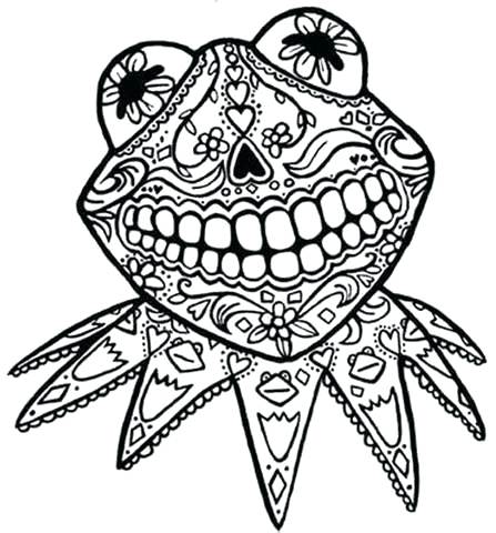 447x480 Day Of The Dead Coloring Sheet Day Of The Dead Skull Free Coloring
