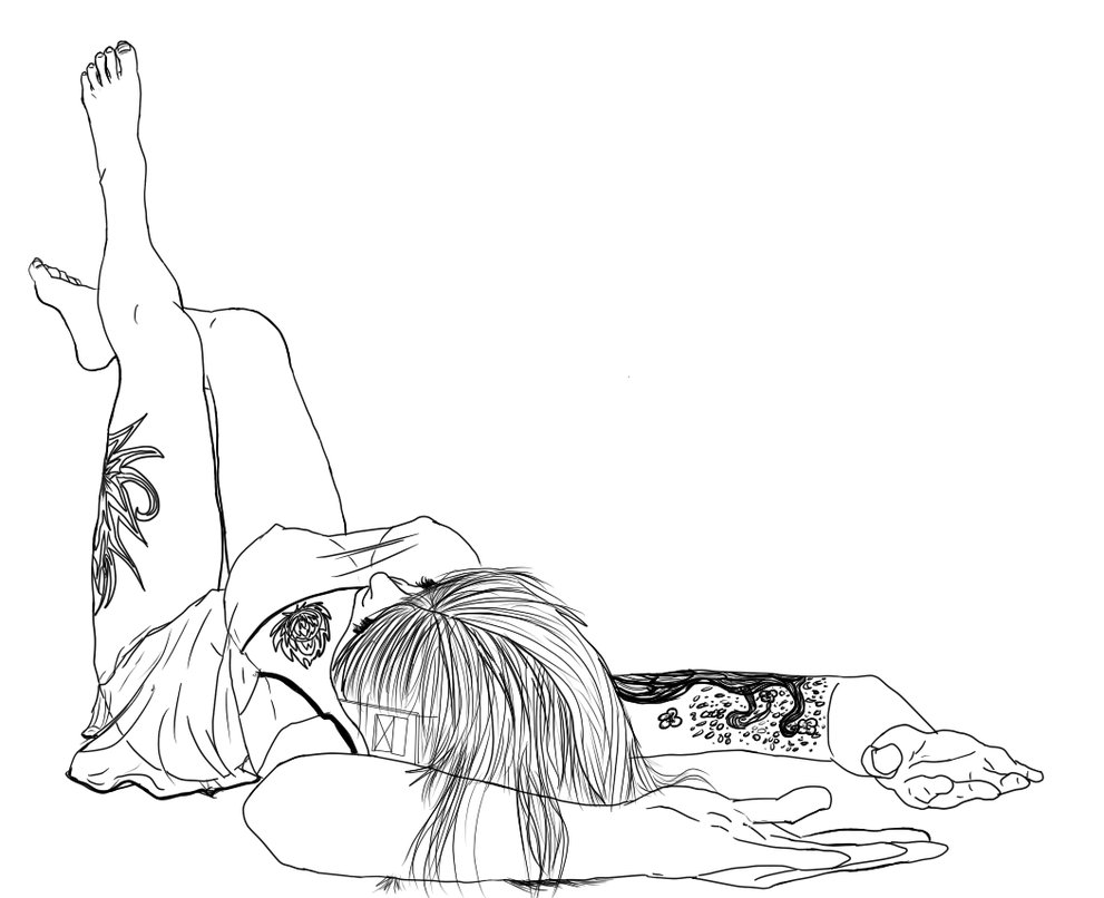 991x806 Lying Down Doodle By Daydreamingdemon