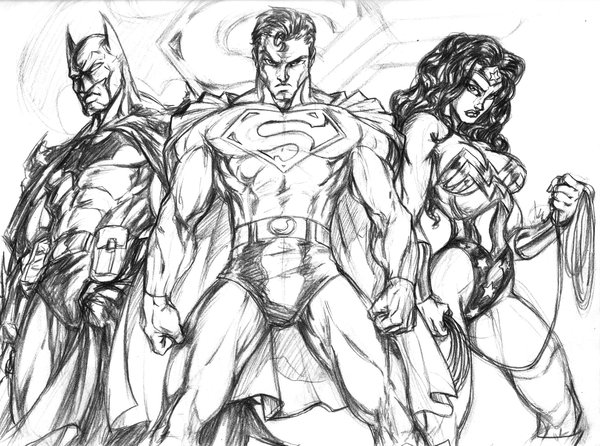 600x446 Dc Trinity Sketch By Cdubbart