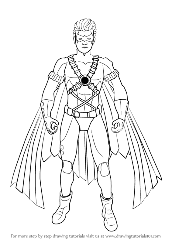 566x800 Learn How To Draw New 52 Robin (Dc Comics) Step By Step Drawing