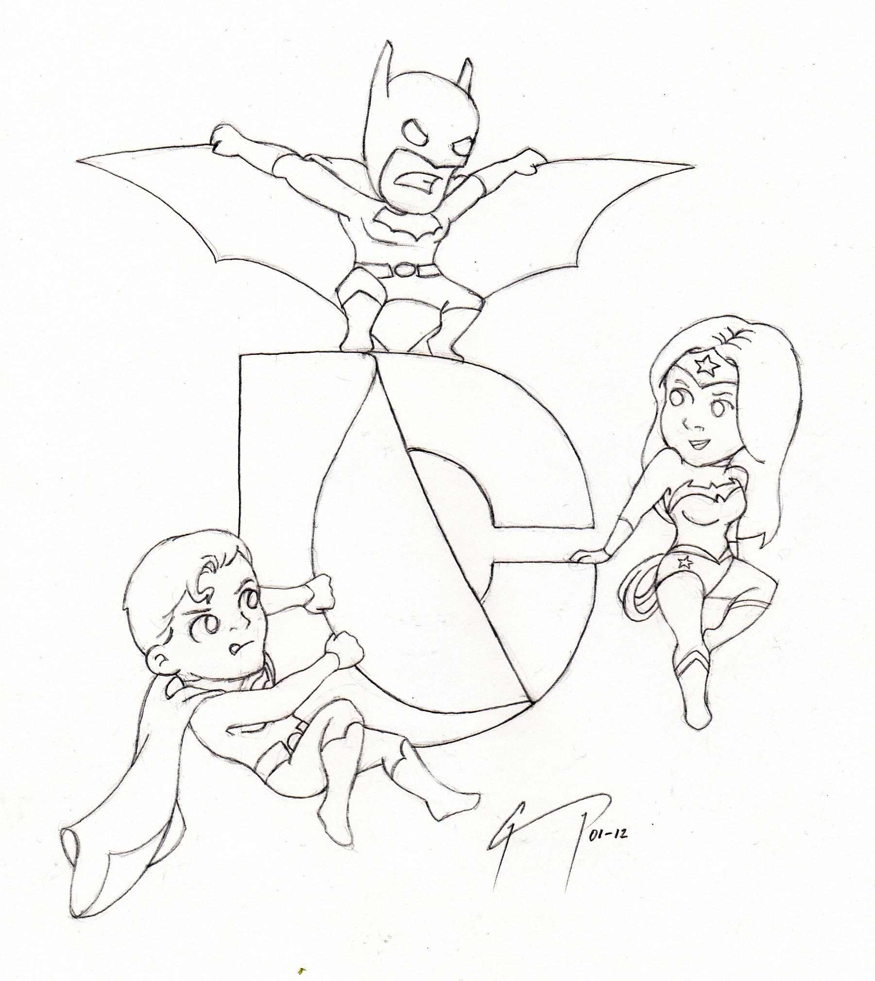 1801x2021 Recent Drawings Chibi New 52 Trinity W New Dc Logo [Updated]