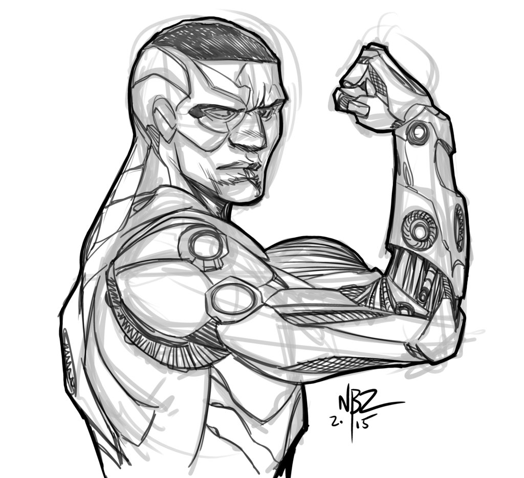 1024x935 Cyborg Sketch By Nelsonblakeii