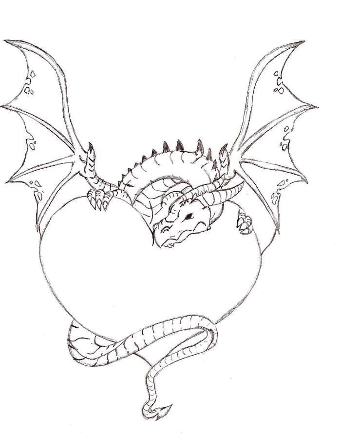 696x900 Dragon Wrapped Around A Love Heart By Iplaydead45