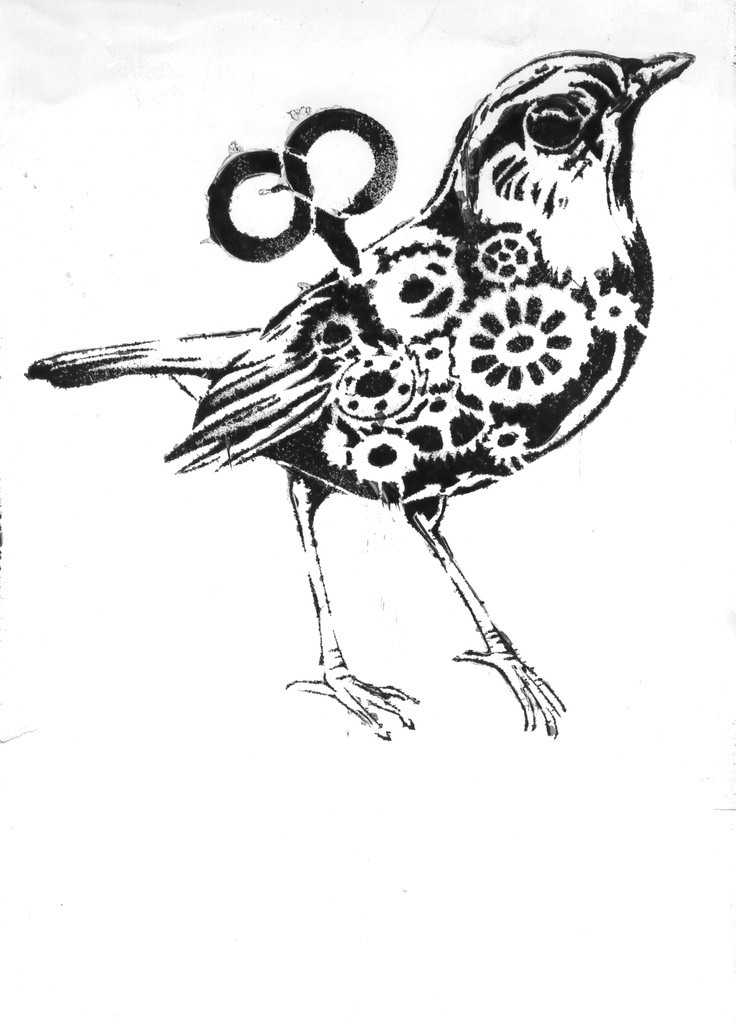 736x1024 Cyborg Bird Stencil By Shvepseg