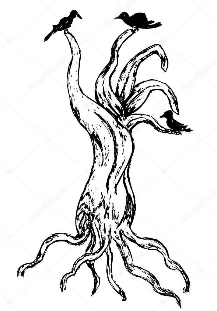 713x1024 Dead Tree Sketch Stock Vector Artshock