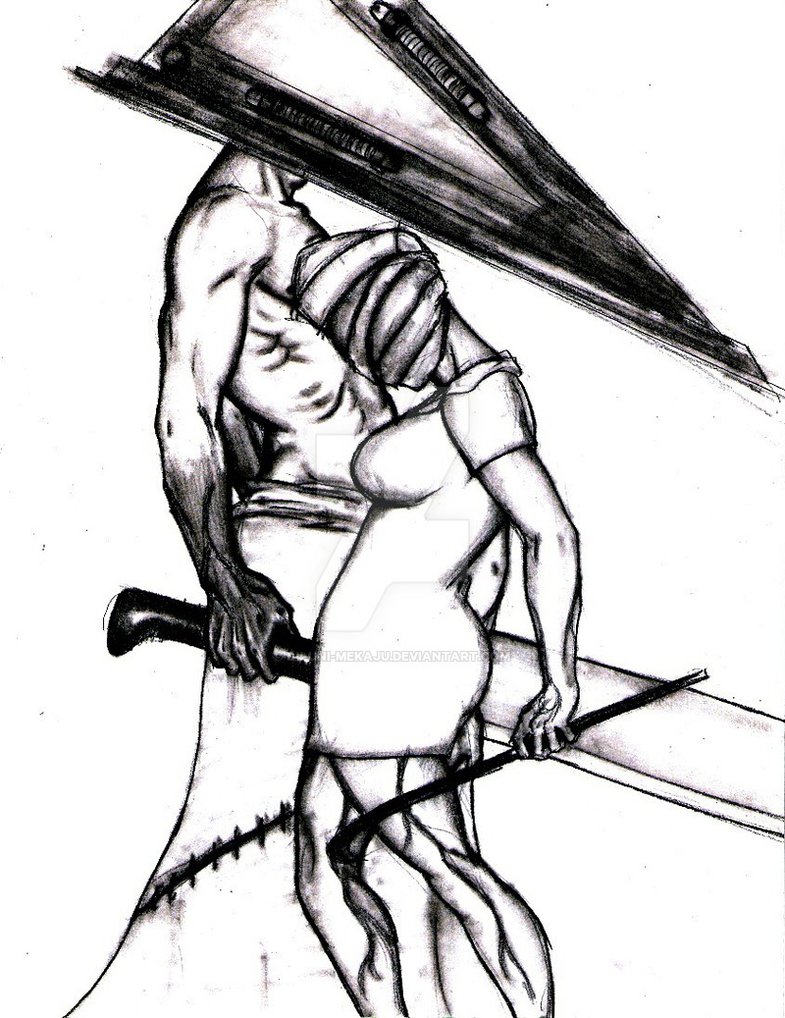 785x1018 Pyramid Head And Dead Nurse By Dj Uni Mekaju