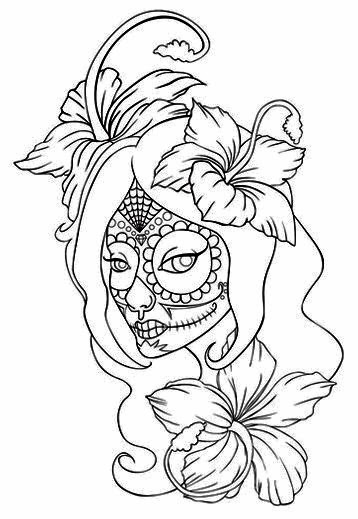 358x519 Girl Tattoo Ideas For You Day Of The Dead Girl Tattoo With Rose